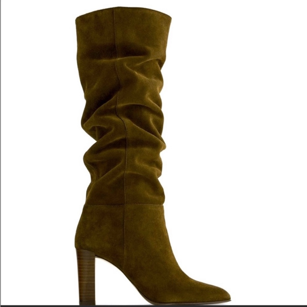 Zara high shaft spilt leather boots
